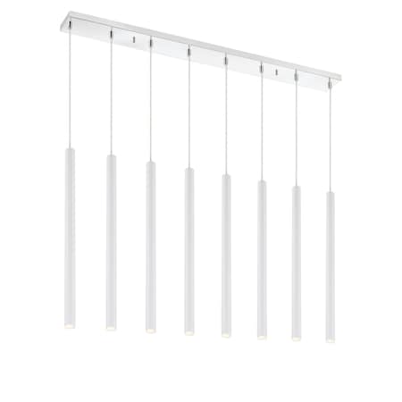 Z-Lite Forest 8 Light Island/Billiard, Chrome & Matte White 917MP24-WH-LED-8LCH